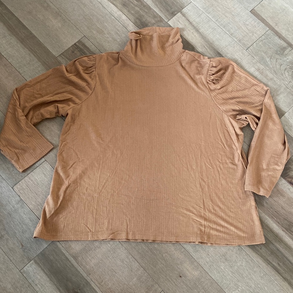 Basic Neutral Turtle Neck Top, Size 3x - image 1